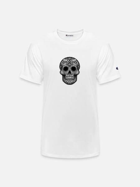 Sugar Skull Art Tee - Champion Unisex T-Shirt - white