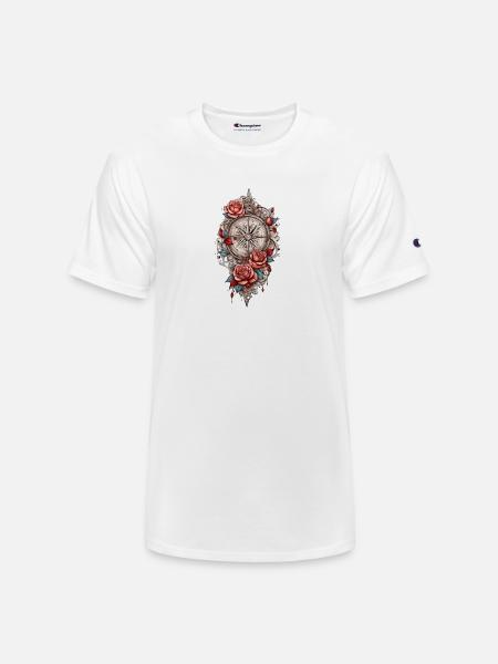 Rose Compass Elegance Collection - Champion Unisex T-Shirt - white