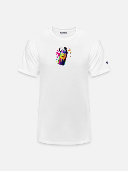 Rainbow Spray Paint Mascot - Champion Unisex T-Shirt - white