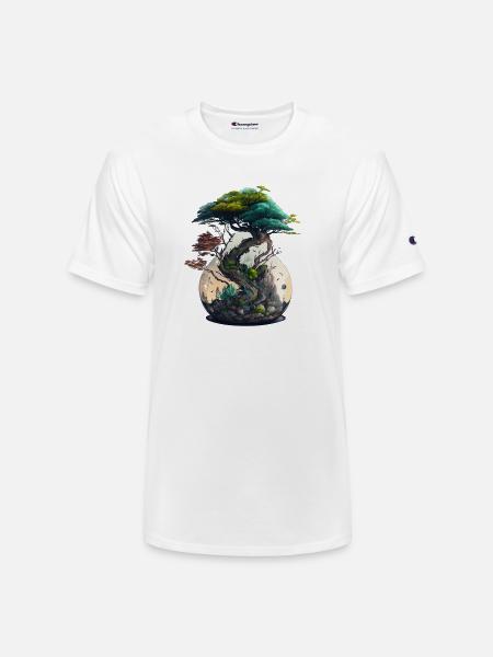 Bonsai Tree Terrarium - Champion Unisex T-Shirt - white