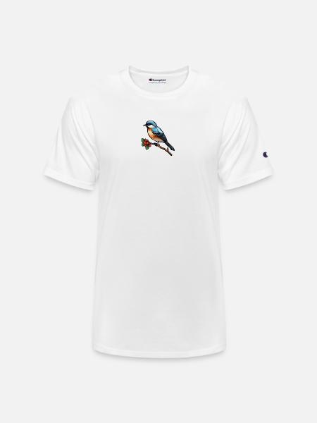 طائر السعادة الصغير - تصميم فني. - Champion Unisex T-Shirt - white
