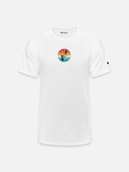Retro Windsurf Sunset Circle - Champion Unisex T-Shirt - white
