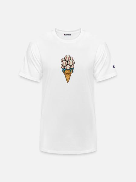 Baseball Ice Cream Cone - Champion Unisex T-Shirt - white