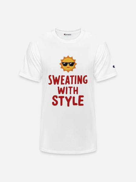 Sweating with Style - Champion Unisex T-Shirt - white