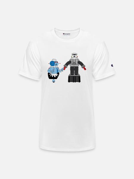 Rosie and Lost in Space Robot - Champion Unisex T-Shirt - white