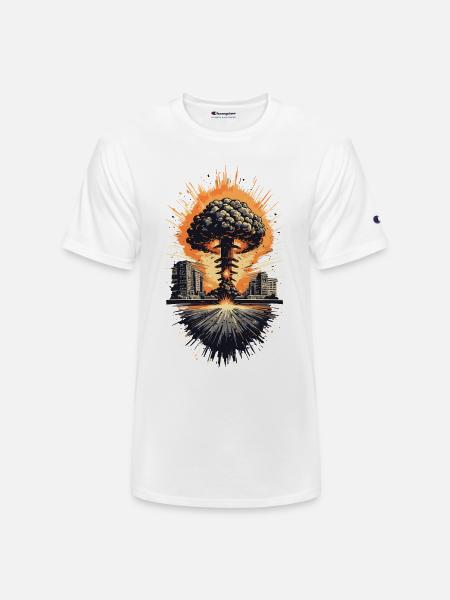 Urban Nuclear Mushroom Cloud - Champion Unisex T-Shirt - white