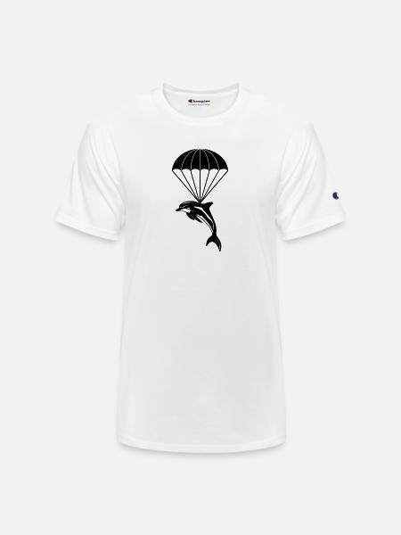 Dolphin Orca Parachuting - Champion Unisex T-Shirt - white