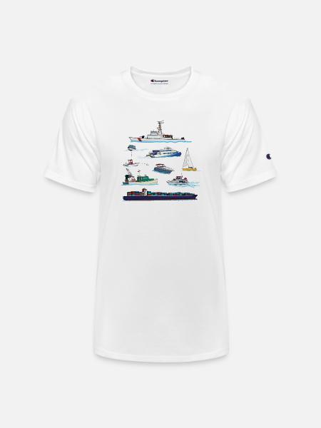 Boats and Ships Illustrations - Champion Unisex T-Shirt - white