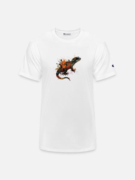 Spotted Fire Salamander - Champion Unisex T-Shirt - white