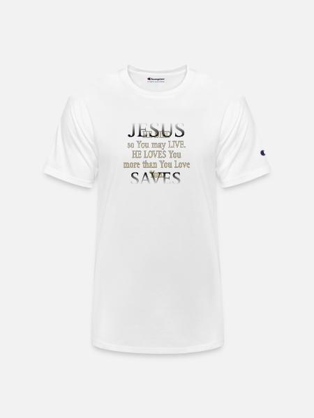 Jesus saves - Champion Unisex T-Shirt - white