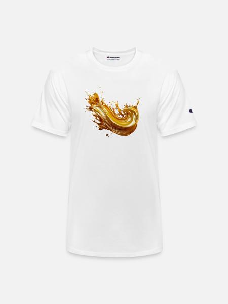 Golden Liquid Splash Art - Champion Unisex T-Shirt - white