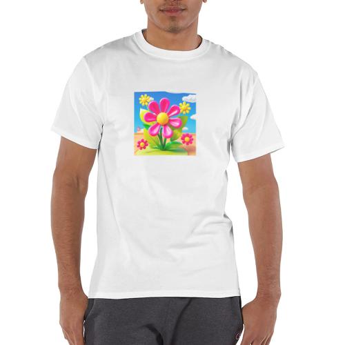 Pink Floral Peace | Sky & Nature Design - Champion Unisex T-Shirt