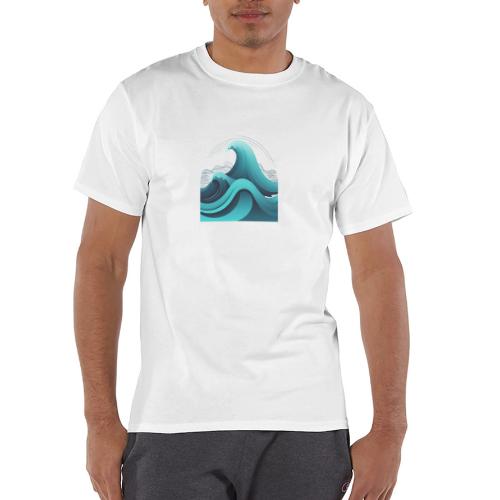 Dynamic Ocean Wave Illustration - Champion Unisex T-Shirt