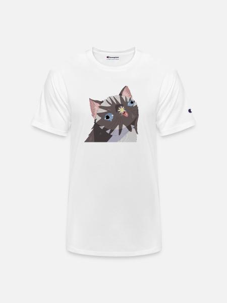 Idiot Cat - Champion Unisex T-Shirt - white