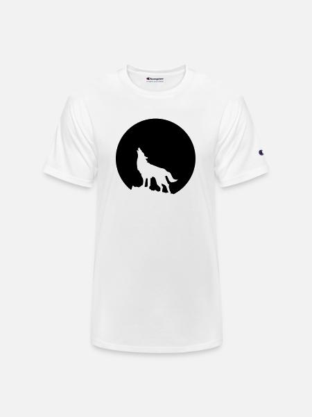 Wolf Howling Moon - Champion Unisex T-Shirt - white