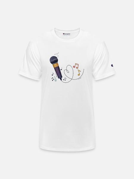 Microphone Music - Champion Unisex T-Shirt - white