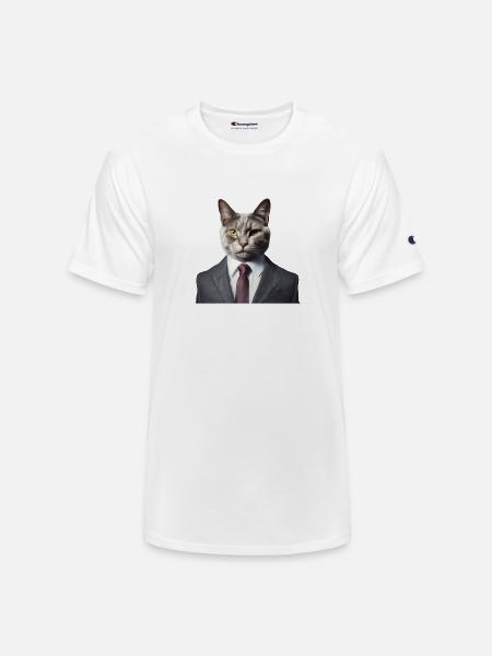 Cat in a suit - Champion Unisex T-Shirt - white