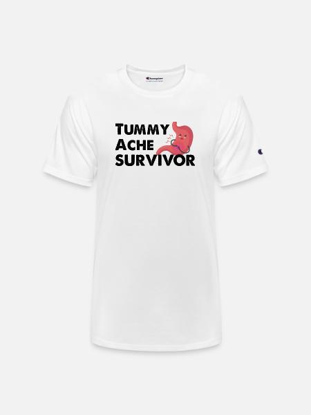 Tummy Ache Survivor - Champion Unisex T-Shirt - white