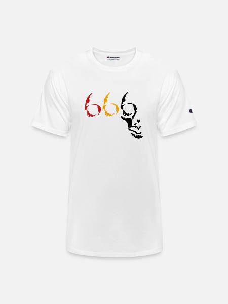 666 skull v2 (© alteerian) - Champion Unisex T-Shirt - white