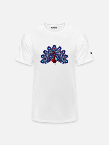 Peacock Burgundy - Champion Unisex T-Shirt - white