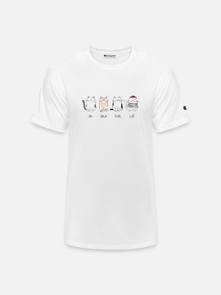 Un Deux Trois Cat - Champion Unisex T-Shirt - white