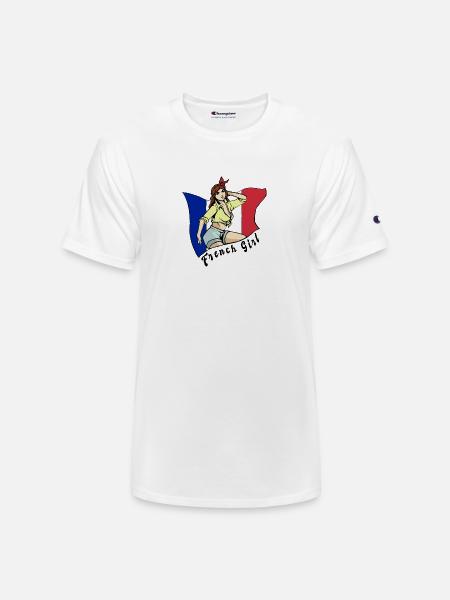 France girl flag design - Champion Unisex T-Shirt - white