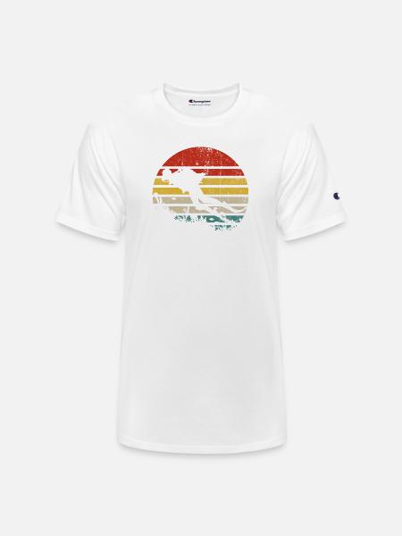 Surfer Sunset Retro Stripes - Champion Unisex T-Shirt - white