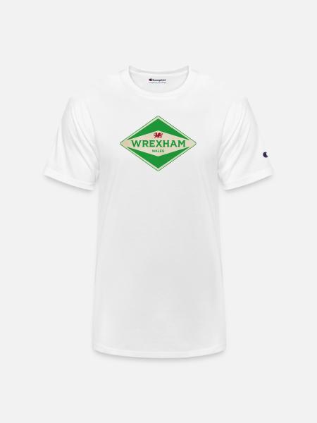 Wrexham Green Diamond Logo - Champion Unisex T-Shirt - white