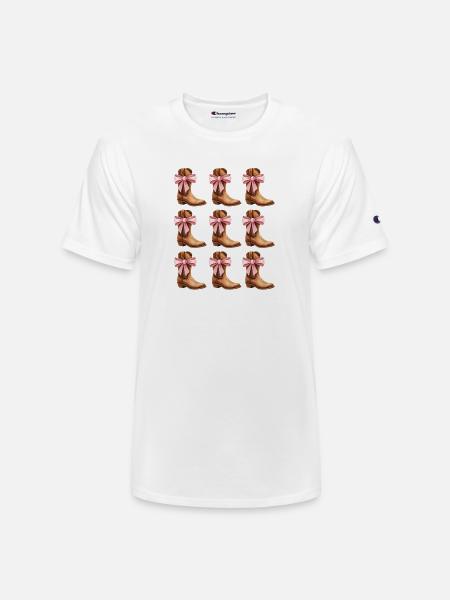 Cowgirl Boots and Pink Bows Rodeo - Champion Unisex T-Shirt - white