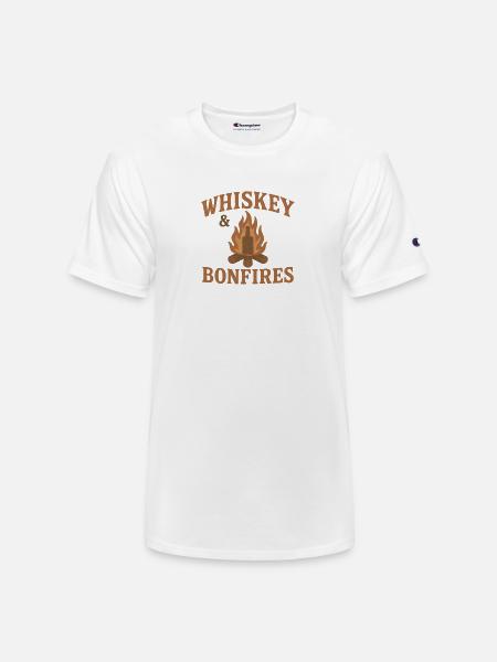 Whiskey Bonfires Outdoor Logo - Champion Unisex T-Shirt - white