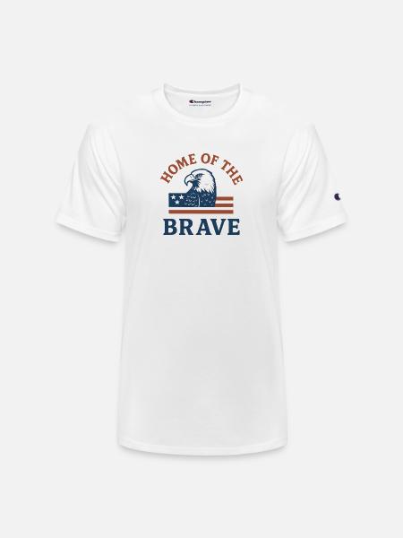 Patriotic Eagle with Bold Text - Champion Unisex T-Shirt - white