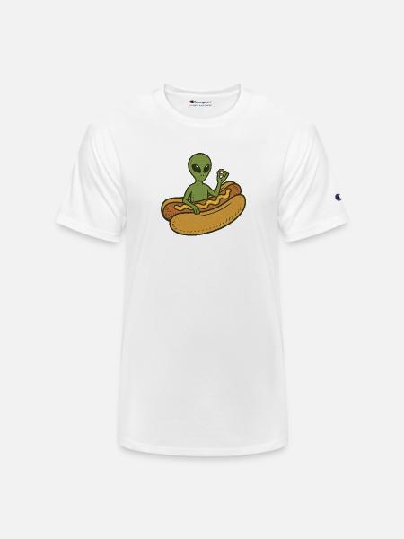 Alien Hot Dog Casual Illustration - Champion Unisex T-Shirt - white
