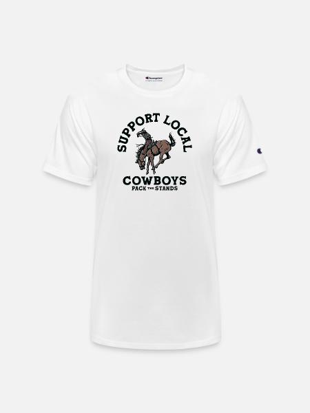 Soutenez les cow-boys locaux - T-shirt Champion unisexe - blanc
