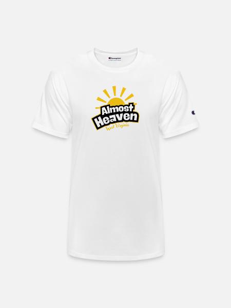 West Virginia Sunburst Emblem - Champion Unisex T-Shirt - white