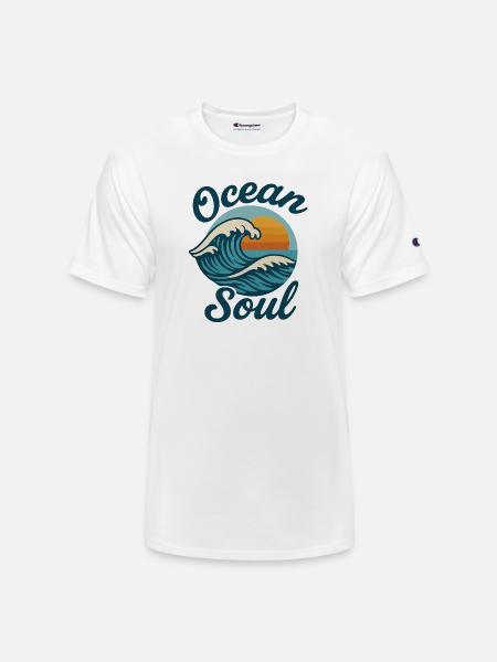 Ocean Soul Waves Sunset - Champion Unisex T-Shirt - white