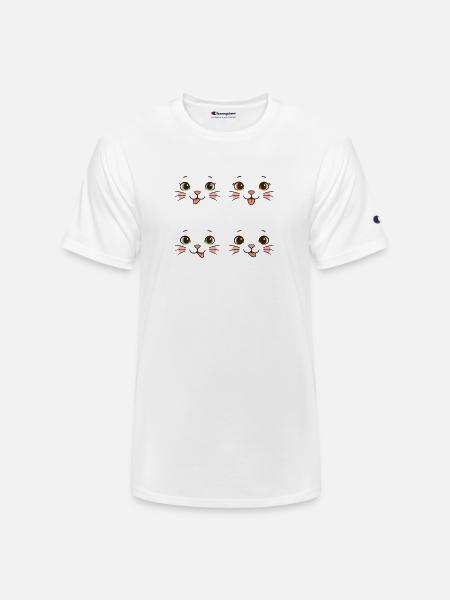 Four Playful Cat Faces - Champion Unisex T-Shirt - white