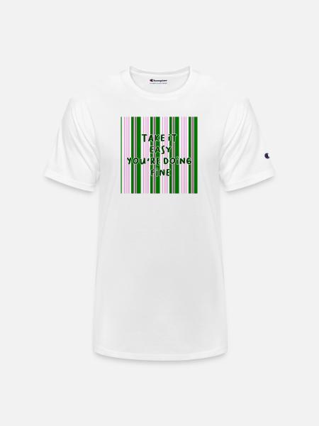 Take It Easy Encouragement Stripes - Champion Unisex T-Shirt - white