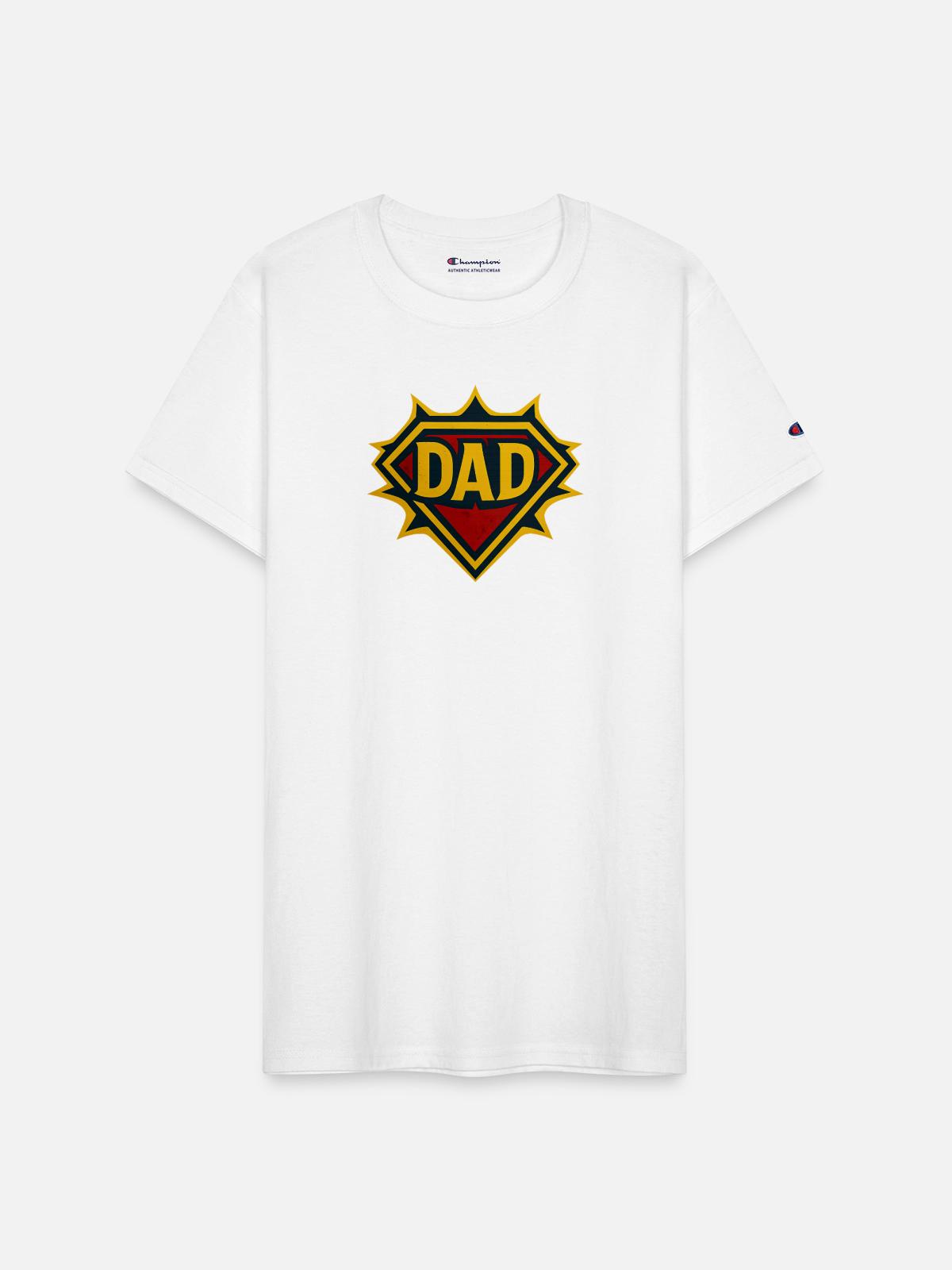 Dad Shield Badge - Champion Unisex T-Shirt - white - Front