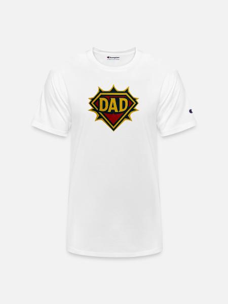 Dad Shield Badge - Champion Unisex T-Shirt - white