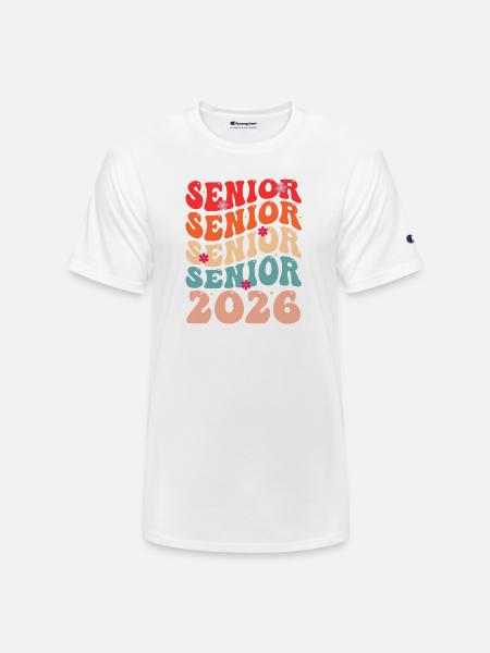 Senior Class 2026 Floral Rainbow - Champion Unisex T-Shirt - white