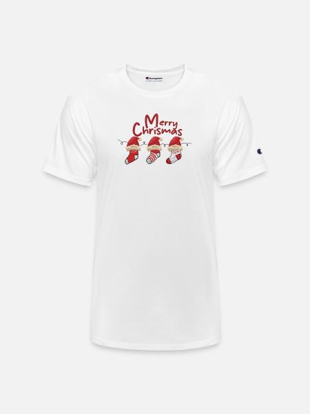 Merry Christmas Sock Trio - Champion Unisex T-Shirt - white