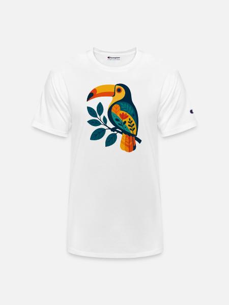 Bold Tropical Toucan Art - Champion Unisex T-Shirt - white