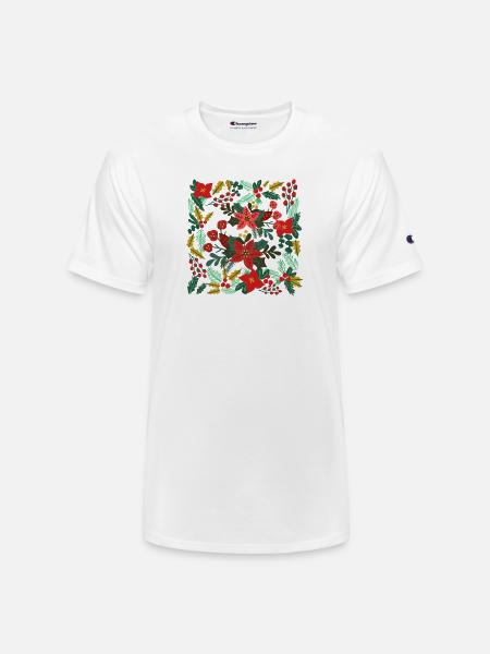 Boho Floral Christmas - Champion Unisex T-Shirt - white
