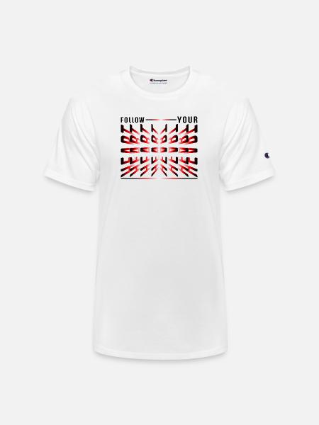Crimson Kaleidoscope Glyphs - Champion Unisex T-Shirt - white