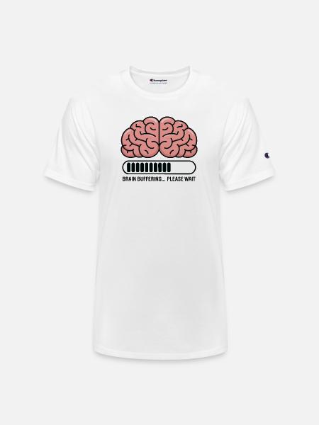 Brain Buffering Loading Graphic - Champion Unisex T-Shirt - white