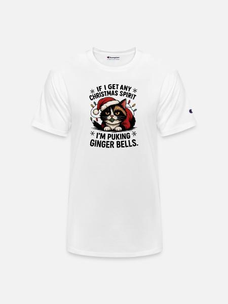 Grumpy Cat in Santa Hat - Champion Unisex T-Shirt - white