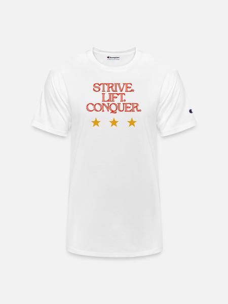 Strive Life to Conquer - Champion Unisex T-Shirt - white
