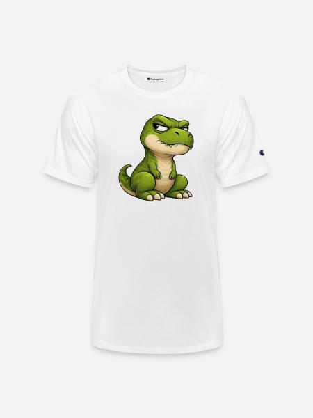Grumpy T-Rex cartoon skeptical expression - Champion Unisex T-Shirt - white
