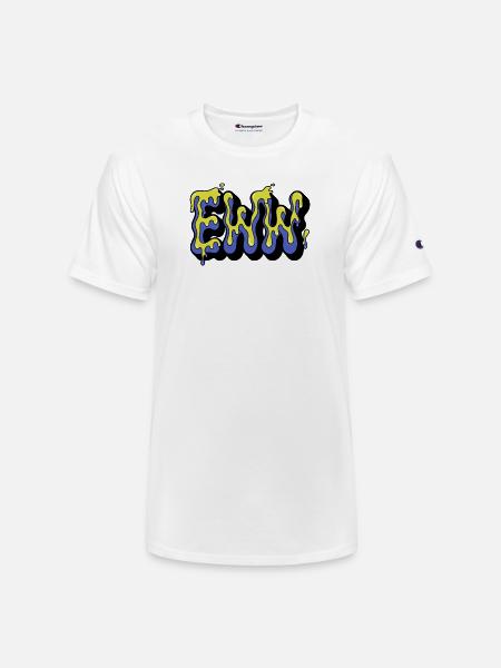 comic-speech-bubble--neon-slime-texture-inside- - Champion Unisex T-Shirt - white