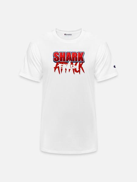 Shark Attack Bold Graphic - Champion Unisex T-Shirt - white